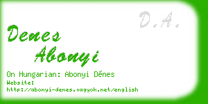 denes abonyi business card